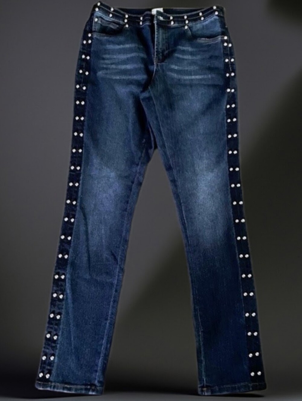 VENUS Dark Wash Skinny Jeans with Silver Stud Embellishments-Size 8